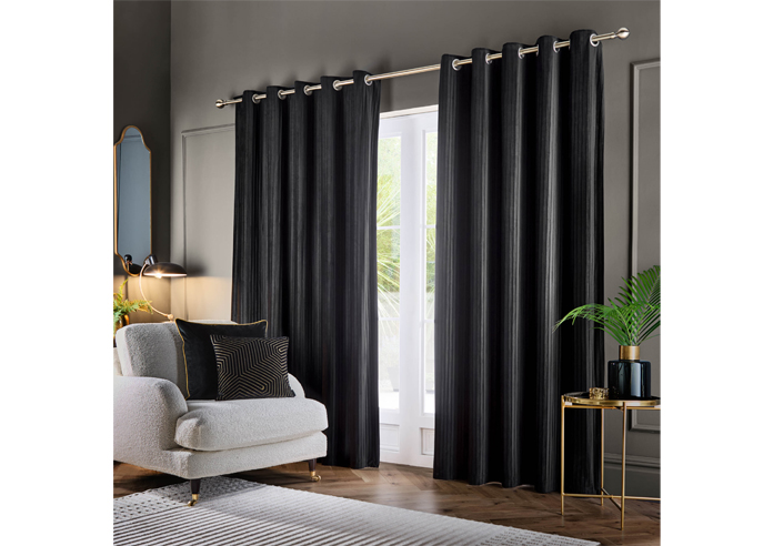 Corinthian Eyelet, Black - Ready Made Curtains - Image 7